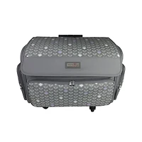 Everything Mary Purple Floral 4 Wheel Collapsible Deluxe Sewing Machine Storage Case