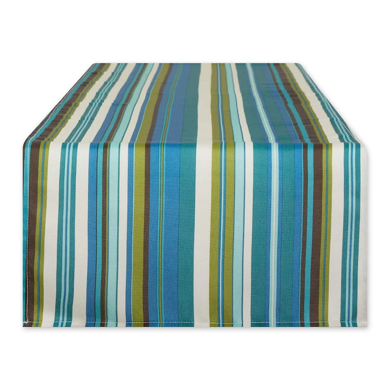 Beachy Stripe Print Outdoor Table Runner, 14" x 72"