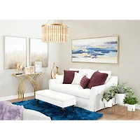 Gold Iron Glam Drum Chandelier, 25" x 22" x 22"