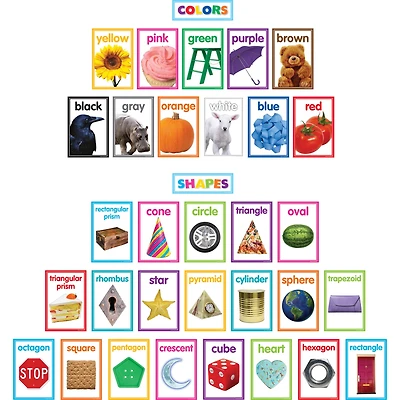 Teacher Created Resources Colorful Photo Shapes & Colors Cards Bulletin Board Set, 33ct.