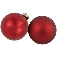96ct. 3.25" Matte & Shiny Red & Gold Glass Ball Ornaments
