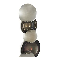 15.75" Black Glass Abstract Stacked Orb Sculpture with Black Base