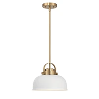 Hello Honey® Arte White & Gold Industrial Metal 2-Tone Ceiling Light