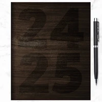 TF Publishing 2024-2025 Medium Walnut Wood Monthly Planner