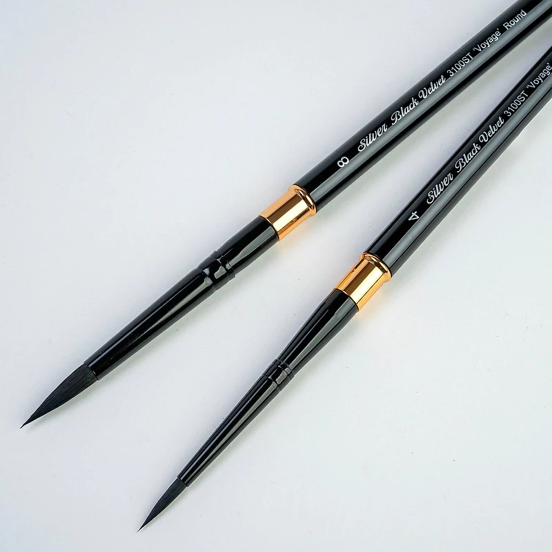 Silver Brush Limited Black Velvet® Large Travel Round Brushes Set