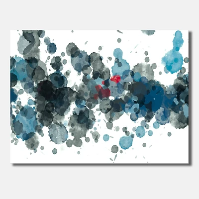 Designart - Explosion Of Oil Paint In Drops Of Black And Blue