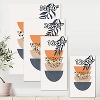 Designart - Abstract Geometrical Sun and Moon With Leaf IV