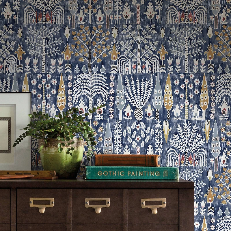 RoomMates Blue Persian Ikat Peel & Stick Wallpaper