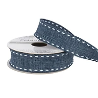 7/8'' x 2 yd. Demi Blue Stitch Ribbon by Celebrate It®