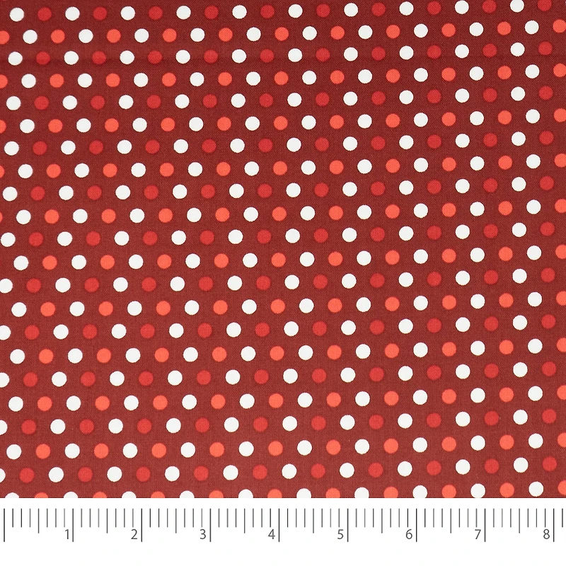 SINGER Christmas Holiday Red And White Dots Cotton Fabric
