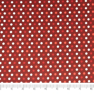 SINGER Christmas Holiday Red And White Dots Cotton Fabric