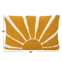 Hello Honey® 24" Yellow Sun Punch Hook Lumbar Pillow