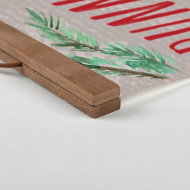 Hot Cocoa and Christmas Cheer Teak Hanging Canvas