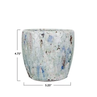 Hello Honey® 5.25" Blue Crackle Glaze Terra Cotta Planter