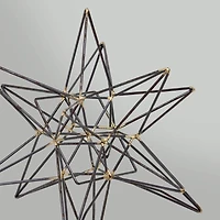 10" Gunmetal & Gold Metal Star Figurine