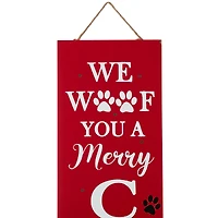Glitzhome® 3.5ft. Lighted Dog Christmas Porch Sign with Timer