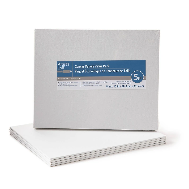 8 Packs: 5 ct. (40 total) 8" x 10" Canvas Panel Value Pack by Artist's Loft® Necessities™
