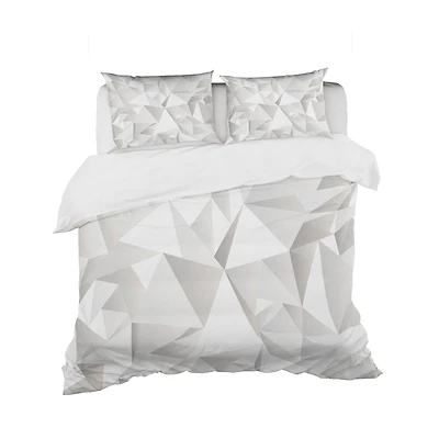 Designart 'White Crumpled Abstract' Scandinavian Bedding Set