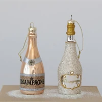 Hello Honey® 6" Gold Glass Champagne Bottle Ornament