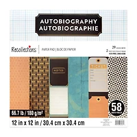 12" x 12" Autobiography Paper Pad by Recollections™, 58 Sheets