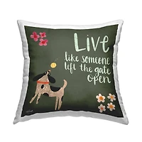 Stupell Industries Green Calligraphy Pet Lover Phrase Playing Dog Throw Pillow, 18" x 18"
