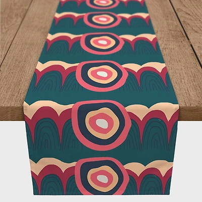Funky Wave Pattern 16" x 72" Cotton Twill Runner