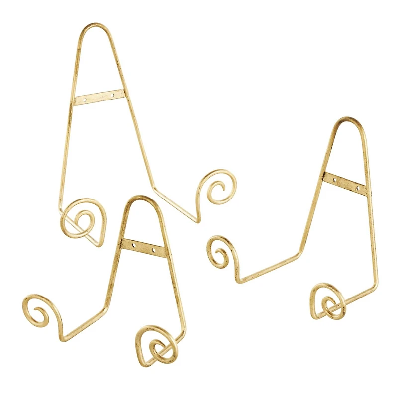 Gold Metal Scroll Hanging Wall Rack Display Easel Set