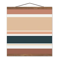 Multiple Stripes 16" x 16" Teak Hanging Canvas