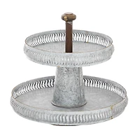 Silver Iron Farmhouse 2 Tier Tray Stand