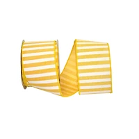 JAM Paper 2.5" x 10yd. Yellow Wired Railroad Stripe Ribbon
