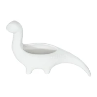 Hello Honey® 10" White Dinosaur Shaped Stoneware Planter