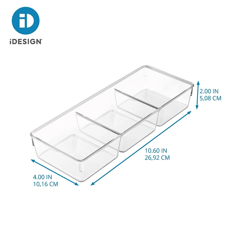 iDesign 3 Compartment Drawer Organizer