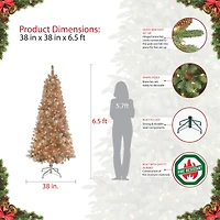 6.5ft. Pre-Lit Tinsel Artificial Christmas Tree, Clear Lights