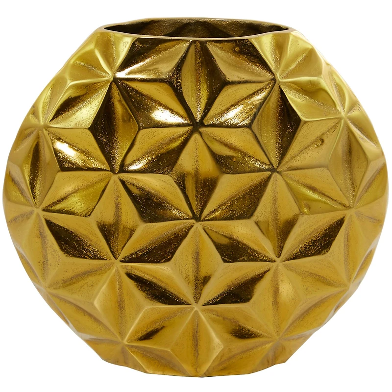 CosmoLiving by Cosmopolitan Aluminum Faceted Geometric Vase