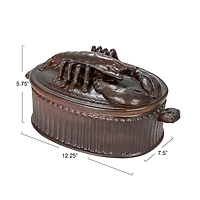 Hello Honey® 12.25" Matte Brown Stoneware Baker with Lobster Design