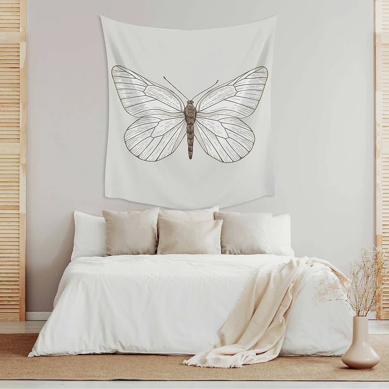 RoomMates White Butterfly Tapestry
