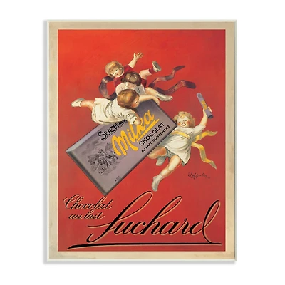 Stupell Industries Chocolat au Lait Vintage European Advertisement Wall Plaque