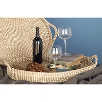 Brown Sea Grass Boho Style Tray Set