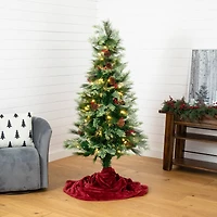 6ft. Fiber Optic Warm White LED Lights Artificial Christmas Tree