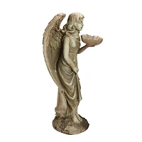 19.5" Angel with Flower Garden Statue Bird Feeder
