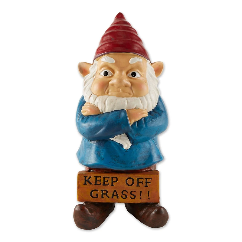 Keep Off Grass Grumpy Gnome 4.5" x 4.25" x 10