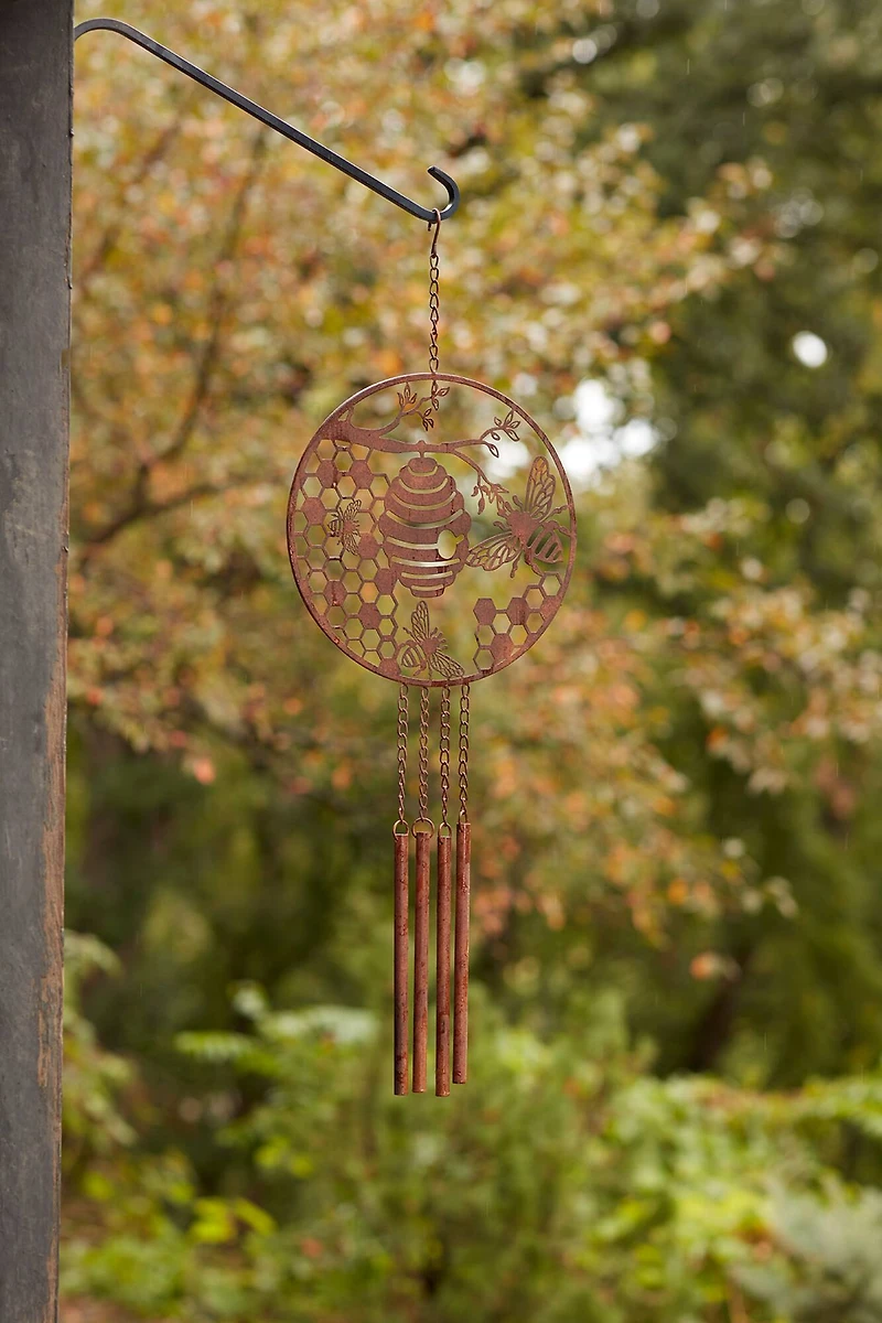33" Bronze Metal Bumblebee Wind Chime