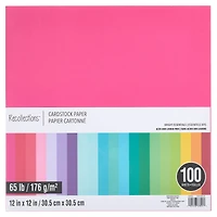 Bright Essentials 12" x 12" Cardstock Paper Pack by Recollections™, 100 Sheets