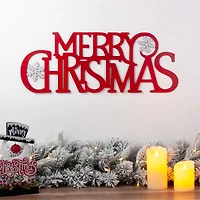 Glitzhome® 24" Red Merry Christmas Metal Wall Décor