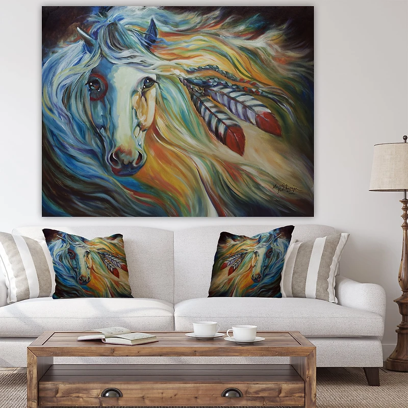 Designart - Breaking Dawn Indian War Horse