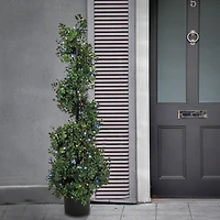 4ft. Boxwood Spiral Topiary with Multi-Function LED Lights