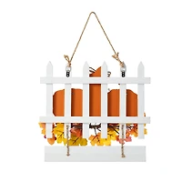 Glitzhome® 14" Fall Wooden Patch with Floral Door Hanger