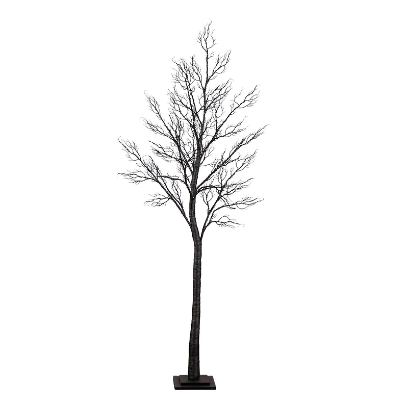 7ft. Pre-Lit Halloween Minimalist Twig Artificial Fall Tree with 400 Orange & Purple LED Lights