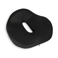 Mind Reader Donut Pillow with Air-Cloud Technology, Ergonomic Memory Foam Seat Cushion for Tailbone, Hemorrhoid, Pregnancy & Lower Back Pain Relief, Washable Cover, Black