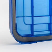 IRIS Element Resistant Clear Plastic Storage Boxes with Blue Lid